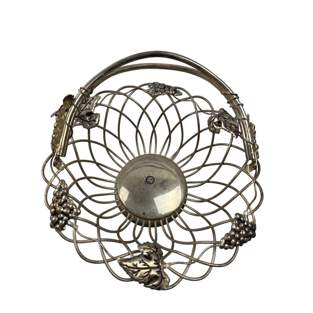 Godinger Vintage Silver Plate‎ Decor Wire Basket 90s Large